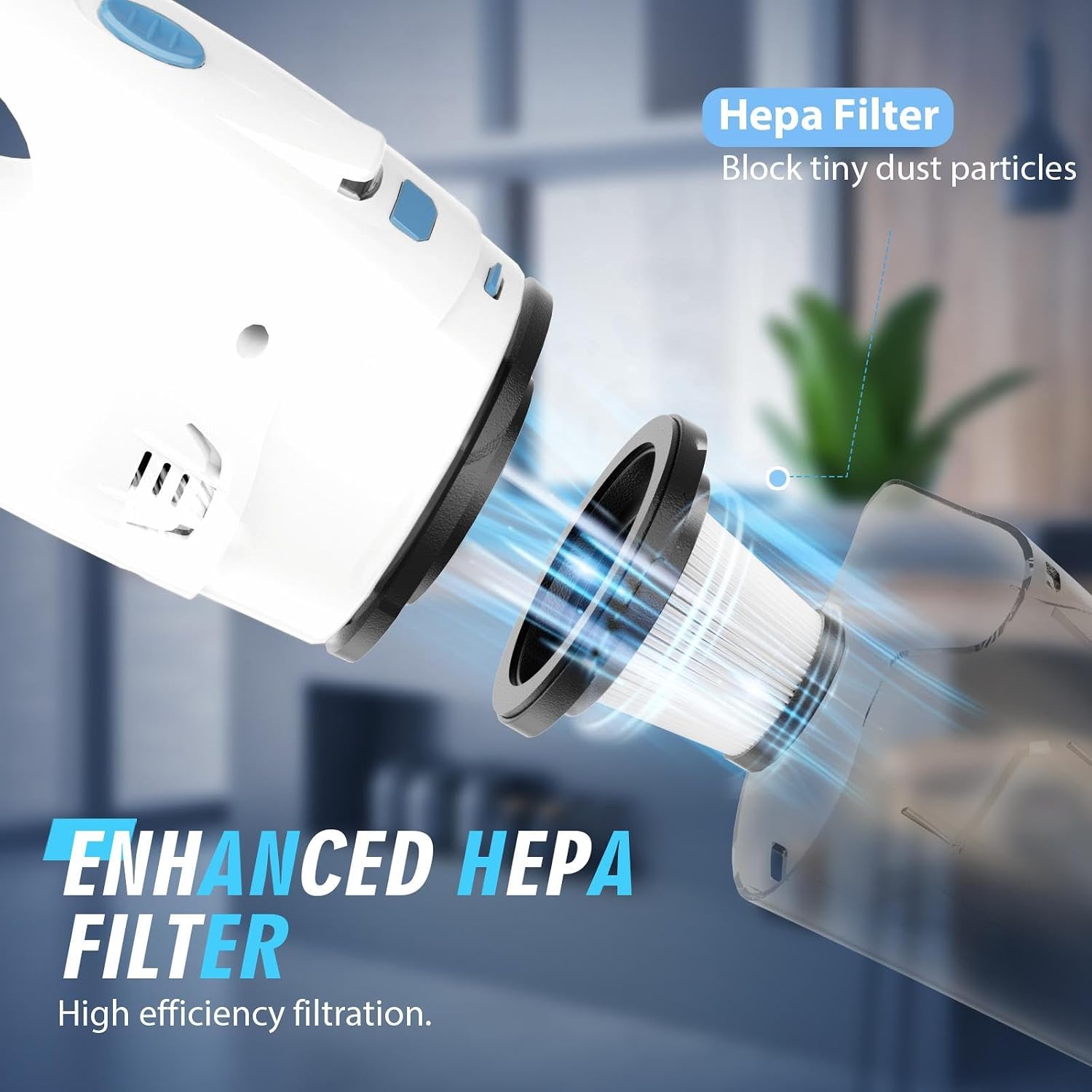 Cordless hand vacuum — detail