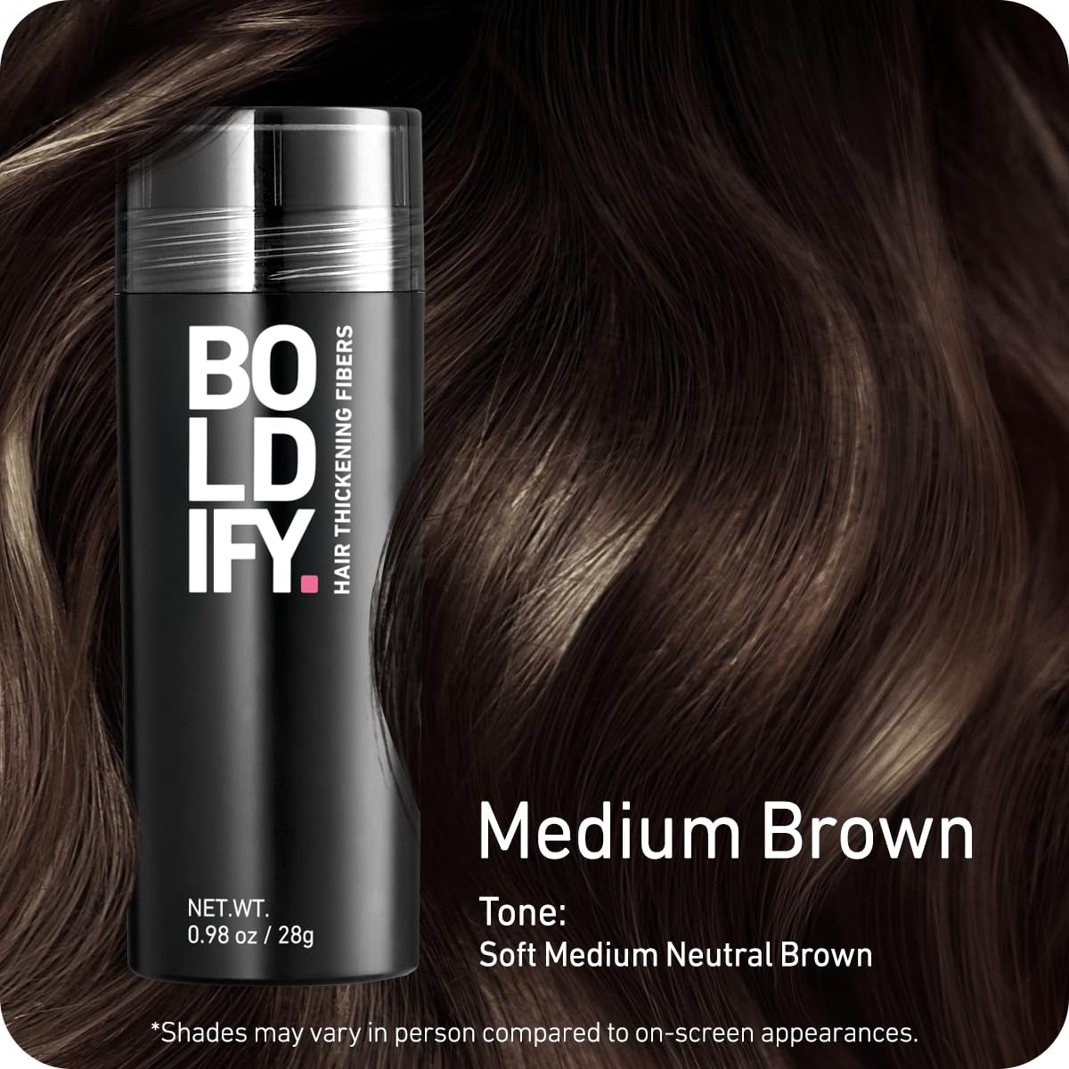 Hair Fibers for Thinning Hair, for Women & Men, Medium Brown 28G