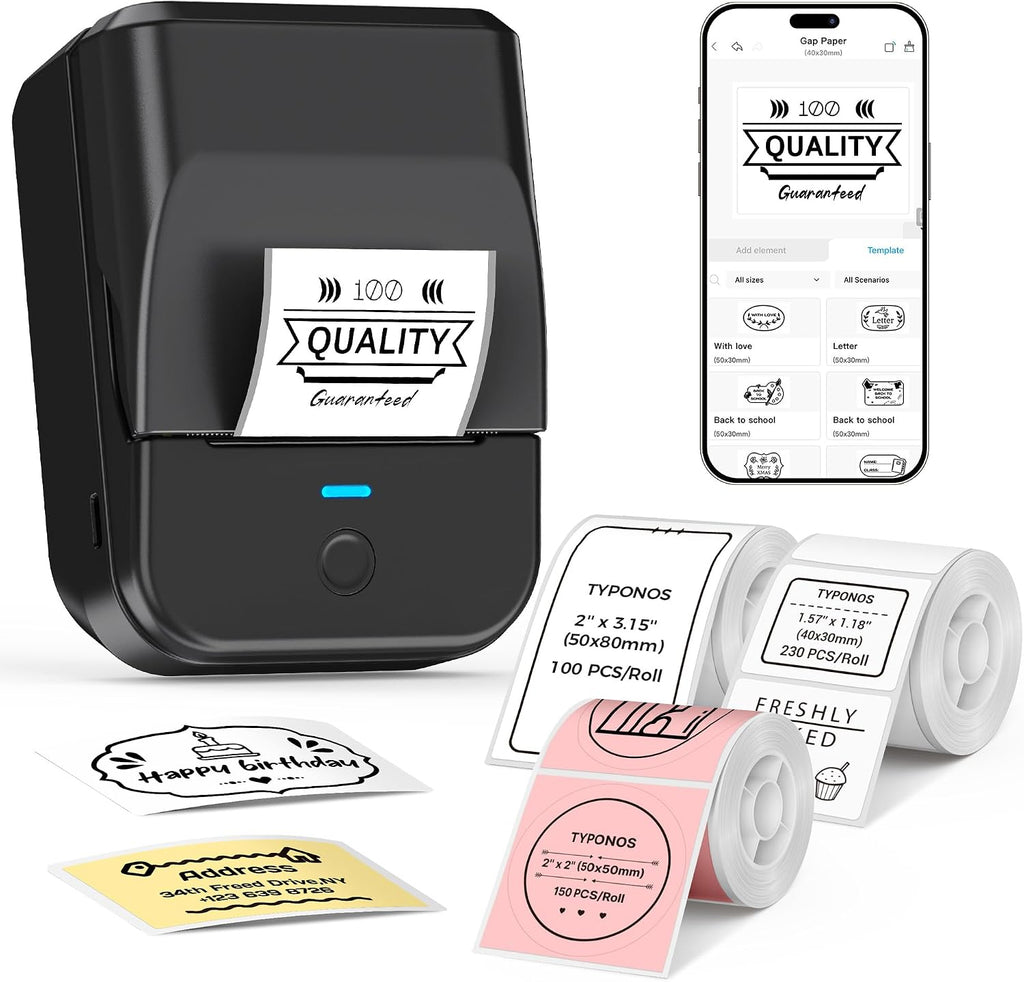Portable thermal label printer
